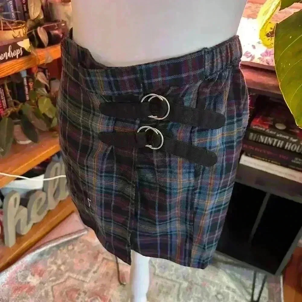VINTAGE Y2K preppy fall mini shorts skirt | Plaid school girl | SIZE 3